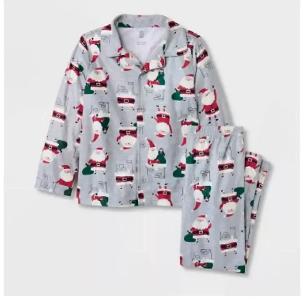 NWT Christmas Boy's Button down Pajamas Set